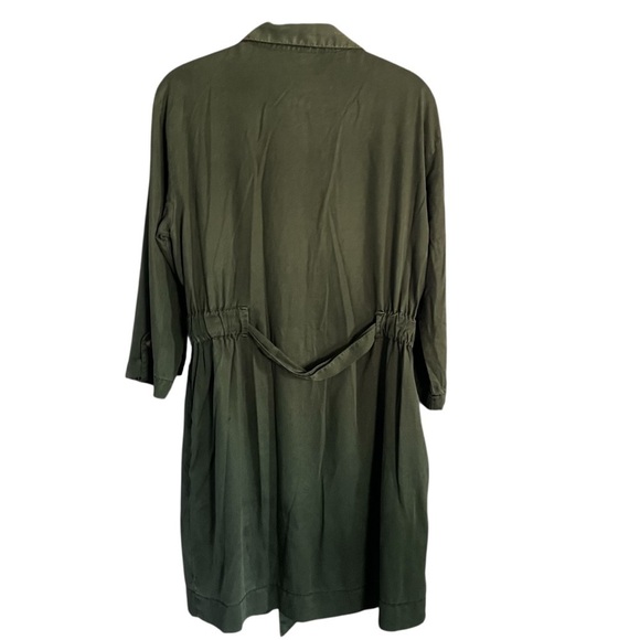 Zara Women’s Army Green Shirt Dress size Small - Picture 3 of 12